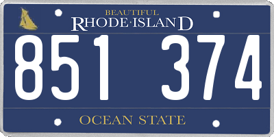 RI license plate 851374