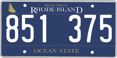 RI license plate 851375