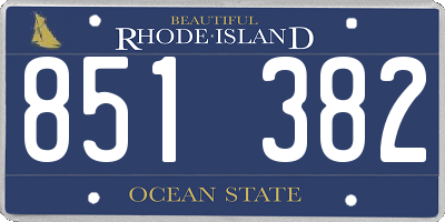 RI license plate 851382