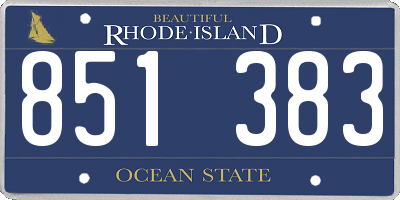 RI license plate 851383