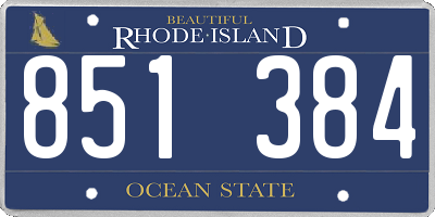 RI license plate 851384