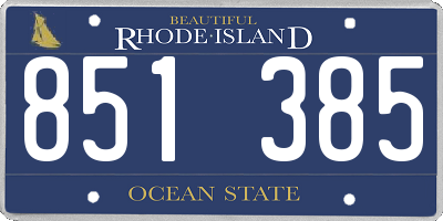 RI license plate 851385
