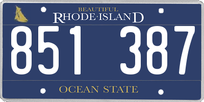RI license plate 851387