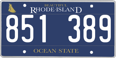 RI license plate 851389