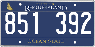 RI license plate 851392