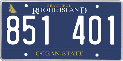 RI license plate 851401