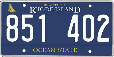 RI license plate 851402