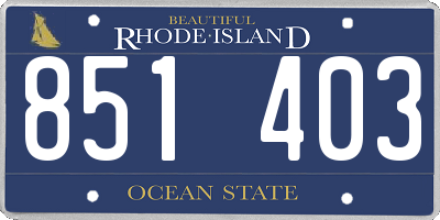 RI license plate 851403