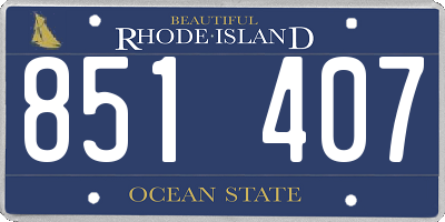 RI license plate 851407