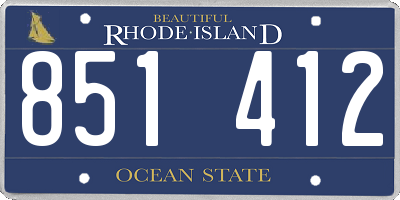 RI license plate 851412