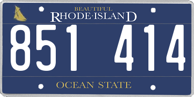 RI license plate 851414