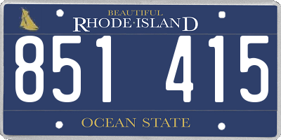 RI license plate 851415