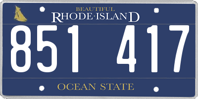 RI license plate 851417