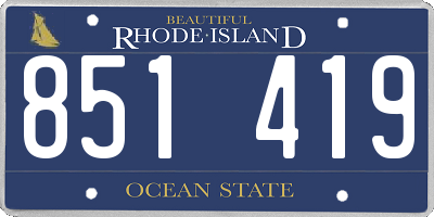 RI license plate 851419