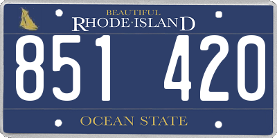 RI license plate 851420