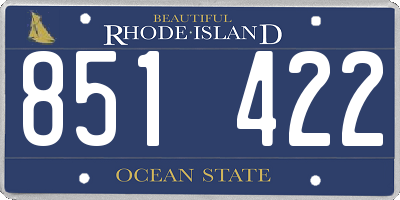 RI license plate 851422