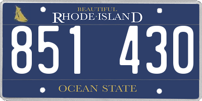 RI license plate 851430