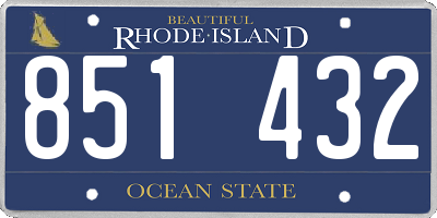 RI license plate 851432