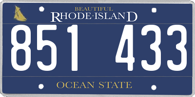 RI license plate 851433