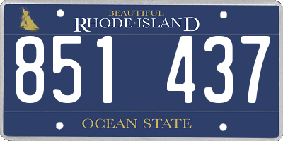 RI license plate 851437