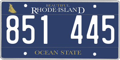 RI license plate 851445