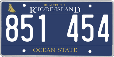 RI license plate 851454