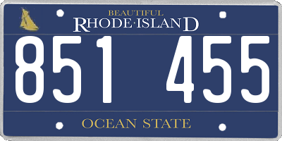 RI license plate 851455