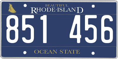 RI license plate 851456