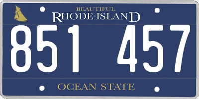 RI license plate 851457