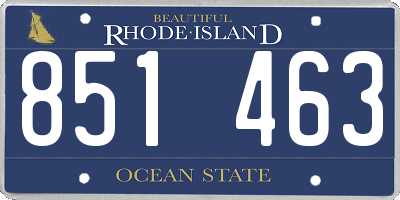 RI license plate 851463