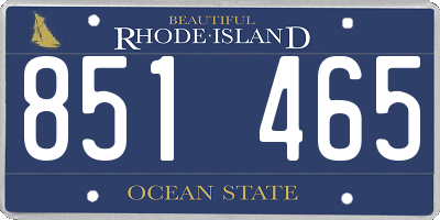 RI license plate 851465