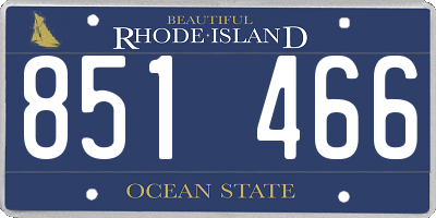 RI license plate 851466