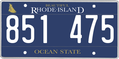 RI license plate 851475