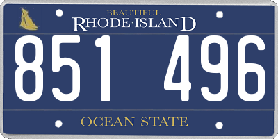 RI license plate 851496
