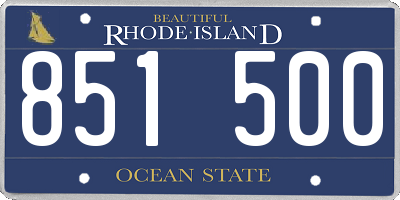 RI license plate 851500