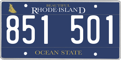 RI license plate 851501