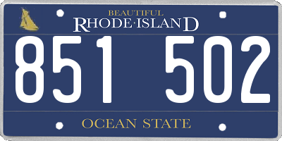 RI license plate 851502