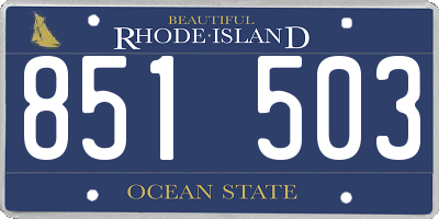 RI license plate 851503