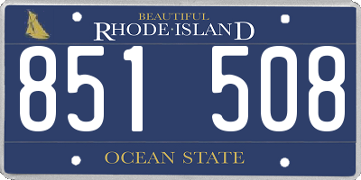RI license plate 851508