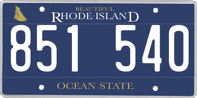 RI license plate 851540