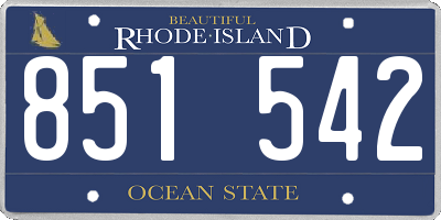 RI license plate 851542