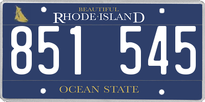 RI license plate 851545