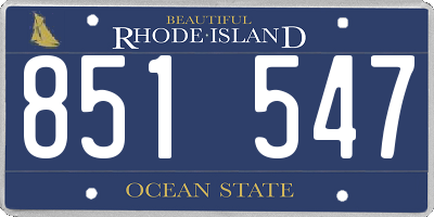 RI license plate 851547