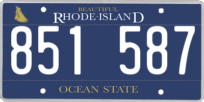 RI license plate 851587