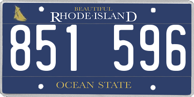RI license plate 851596