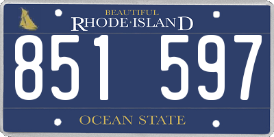 RI license plate 851597