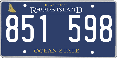 RI license plate 851598