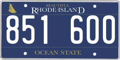 RI license plate 851600