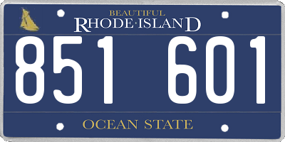 RI license plate 851601