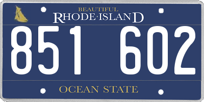 RI license plate 851602